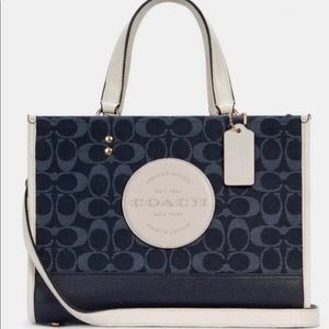 COACH DEMPSEY 22 TOTE BAG in DENIM with MATCHING WALLET